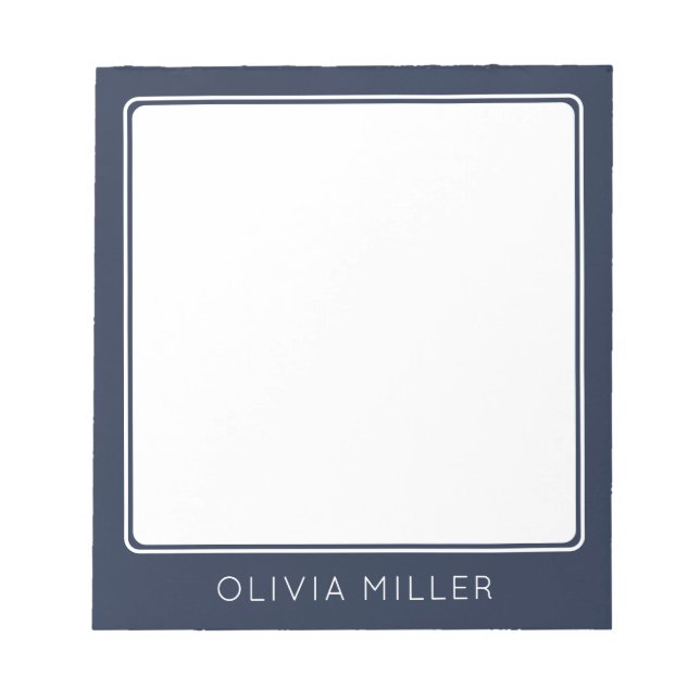 Dark Midnight Blue Minimalist Notepad Notizblock (Vorderseite)