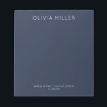 Dark Midnight Blue Minimalist Notepad Notizblock<br><div class="desc">Dark Midnight Blue is a deep navy with a refined intensity. Classic and timeless with a modern edge,  it feels confident,  classy,  and elegant. The personalizable text features a classic,  elegant font in clean white.</div>