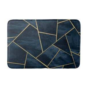 Dark Midnight Navy Blue Gold Geometric Glam #1 Badematte