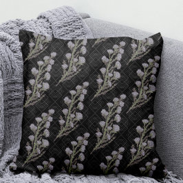 Dark & Moody Art Nouveau Lavender Floral Kissen