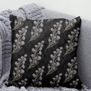 Dark & Moody Art Nouveau Lavender Floral Kissen