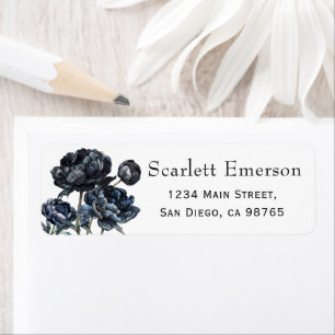 Dark Moody Blue Floral Brautparty Address
