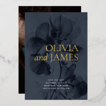 Dark Moody Botanical Wedding Foto Save the Date