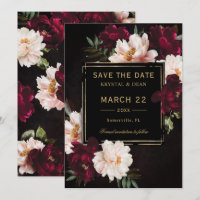 Dark Moody Burgundy Blush Black Floral Wedding