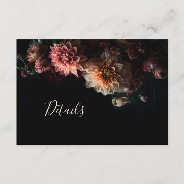 Dark Moody Chrysanthemum Flowers Begleitkarte (Vorderseite)