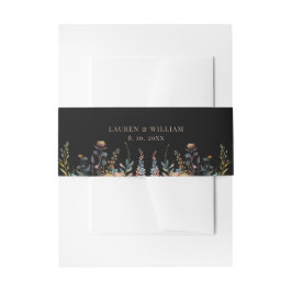 Dark Moody Elegant Floral Black Einladungsbanderole
