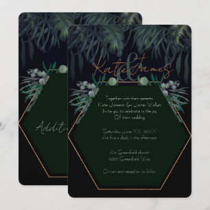 Dark & Moody Eucalyptus-Blätter Einladung Hochzeit
