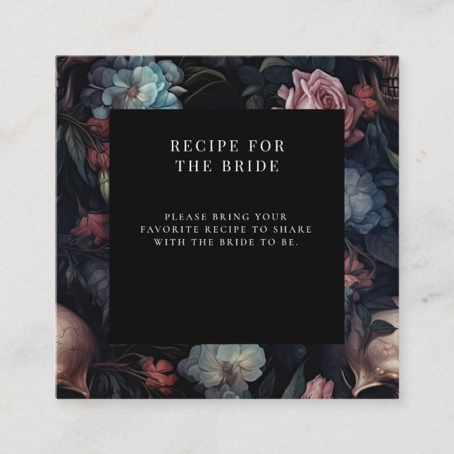 Dark Moody Floral Gothic Brautparty Begleitkarte (Vorderseite)