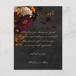 Dark Moody Floral Wedding Vielen Dank Karten Postc