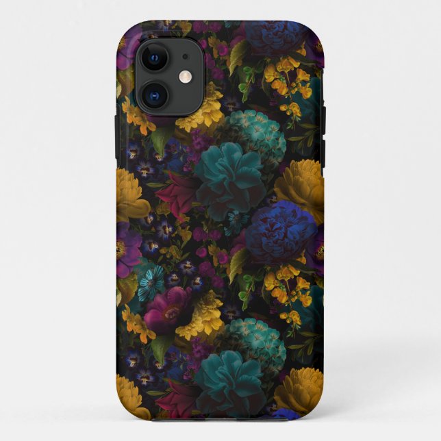 Dark Moody Florals Antike Blume Case-Mate iPhone Hülle (Rückseite)
