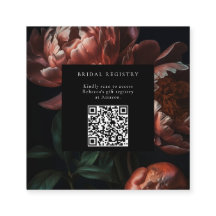 Dark Moody Florals Brautparty QR Code