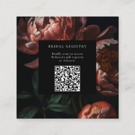 Dark Moody Florals Brautparty QR Code Begleitkarte