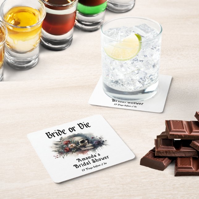 Dark Moody Gothic Bridge oder Die Brautparty Glasuntersetzer (Von Creator hochgeladen)