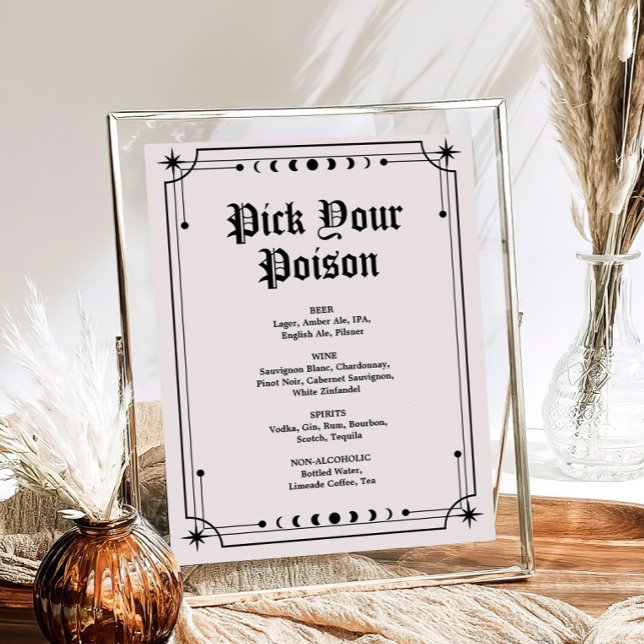 Dark Moody Halloween Wedding Bar Sign Poster (Von Creator hochgeladen)