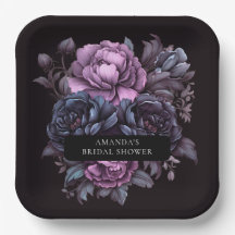 Dark Moody Lila Florals Brautparty
