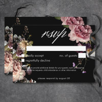 Dark Moody Pastel Opulent Floral Black No Dinner