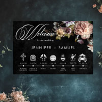 Dark Moody Pastel Opulent Floral Order of Events