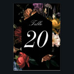 Dark Moody Romantic Dutch Floral Wedding Tischnummer<br><div class="desc">Passen Sie die Text- und Hintergrundfarbe hinter den Blume an. Zahl wiederholt sich vorne und hinten. Passen Sie eine Karte an und bestellen Sie sie für jede gewünschte Tabelle.</div>