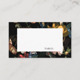 Dark Moody Romantic Floral Dutch Platzkarte Visitenkarte