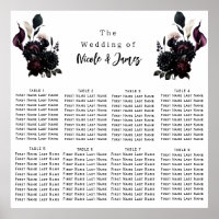 Dark Moody Romantic Floral Wedding Chart