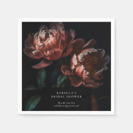 Dark Moody Romantic Florals Brautparty Serviette