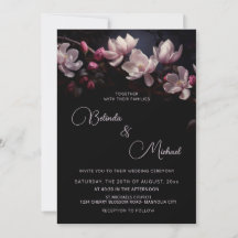 Dark  Moody Romantic Magnolia Flowers