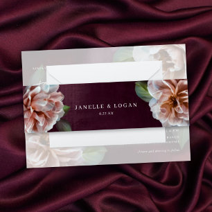 Dark + Moody Rustic Floral Wedding Einladungsbanderole