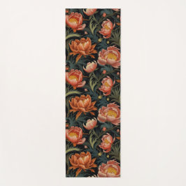 Dark & Moody Vibranly Orange Peony Blume Yogamatte