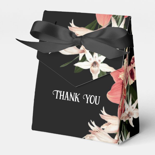 Dark Moody Vielen Dank Gastgeschenk Hochzeit Boxes Geschenkschachtel (Vorderseite)