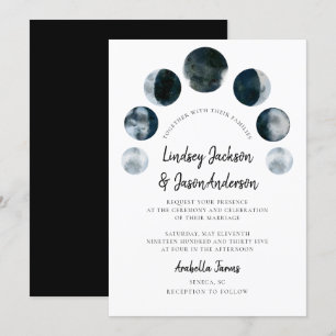 Dark Moon Celestial Bohemisch Rustikale Hochzeit Einladung