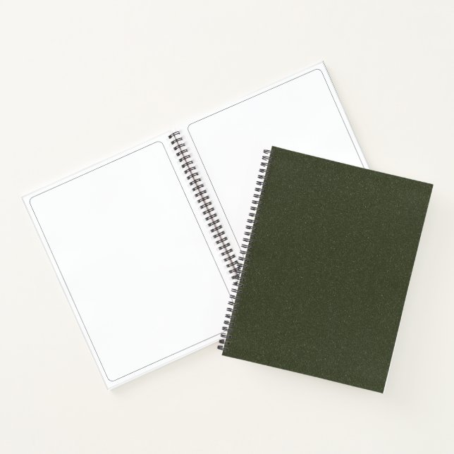 Dark Moss Green Spiral Sketchbook - Anpassbar Notizbuch (Innenseite)