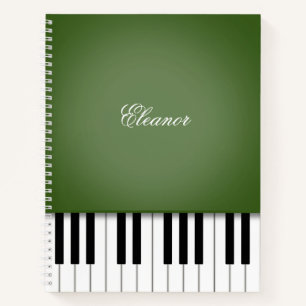 Dark Moss Piano Music Tastatur - individuelles Not Notizbuch