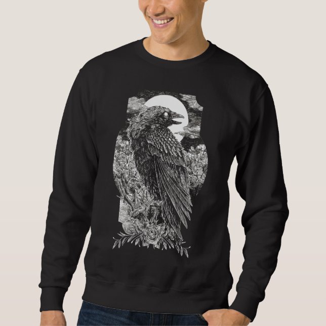 Dark Mystical Raven Sweatshirt (Vorderseite)
