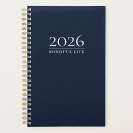Dark Navy 2026 Planner | Custom Title & Initials Planer