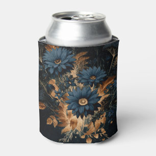 Dark Navy Blue & Gold Rustikaler Blumenglam Boho Dosenkühler