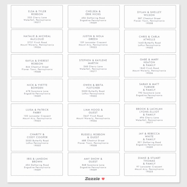 Dark Navy Wedding Guest Address Labels (Blatt)