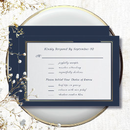 Dark Navy White Gold Script Menu Selection UAWG