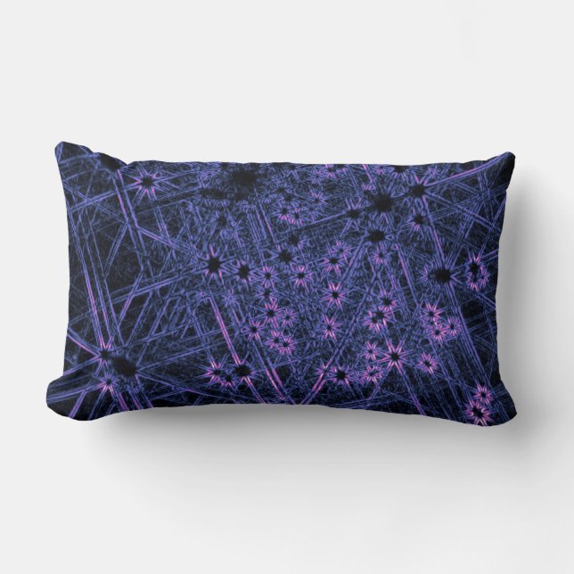 Dark Neon Abstrakt Throw Kissen (Vorderseite)