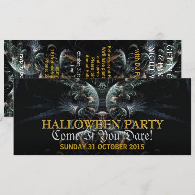 Dark Night Angel Halloween-Party Einladung (Vorne/Hinten)