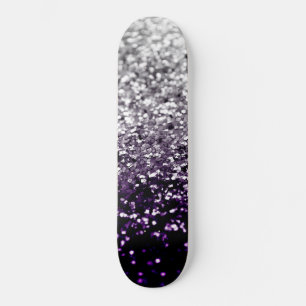 Dark Night Purple Black Silver Glitter #1 Skateboard
