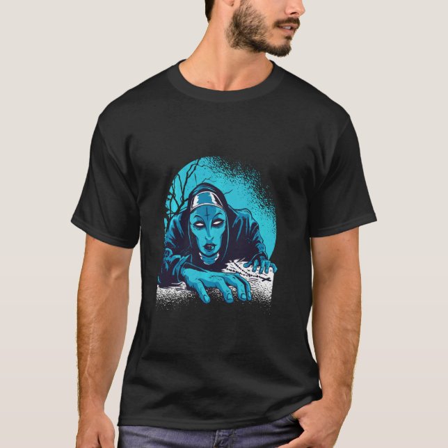 Dark Nun Helloween Costume T-Shirt (Vorderseite)