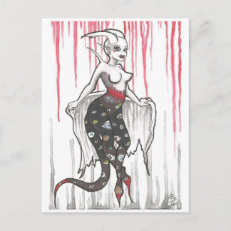 Dark Nymph Augenbindedämon Cartoon Fantasy Art Postkarte