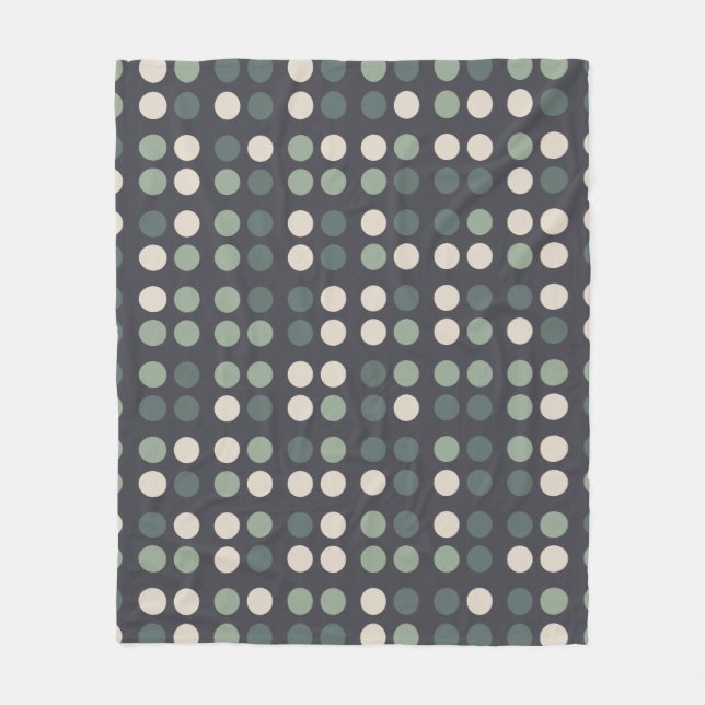 Dark Olive Green Geometric Muster Boho Fleecedecke (Vorderseite)