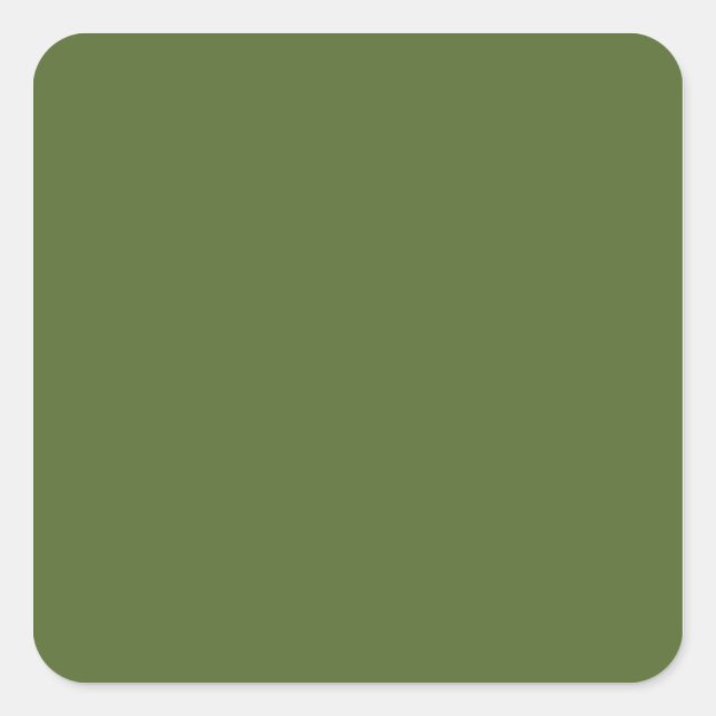 Dark Olive Green Quadratischer Aufkleber (Vorderseite)