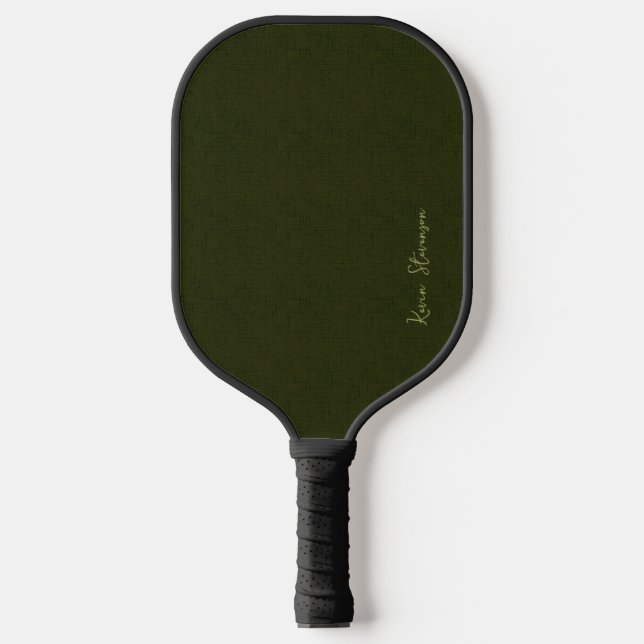 Dark olive textured  pickleball schläger (Vorderseite)