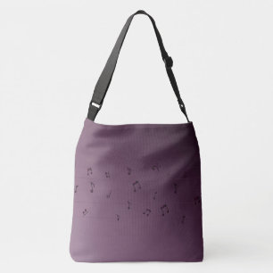 Dark Ombre Musical Notes Mauve Tragetaschen Mit Langen Trägern