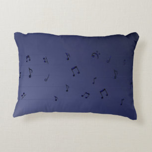 Dark Ombre Musical Notes Navy Dekokissen