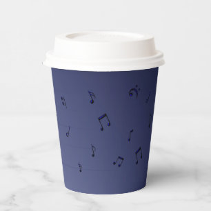 Dark Ombre Musical Notes Pappbecher