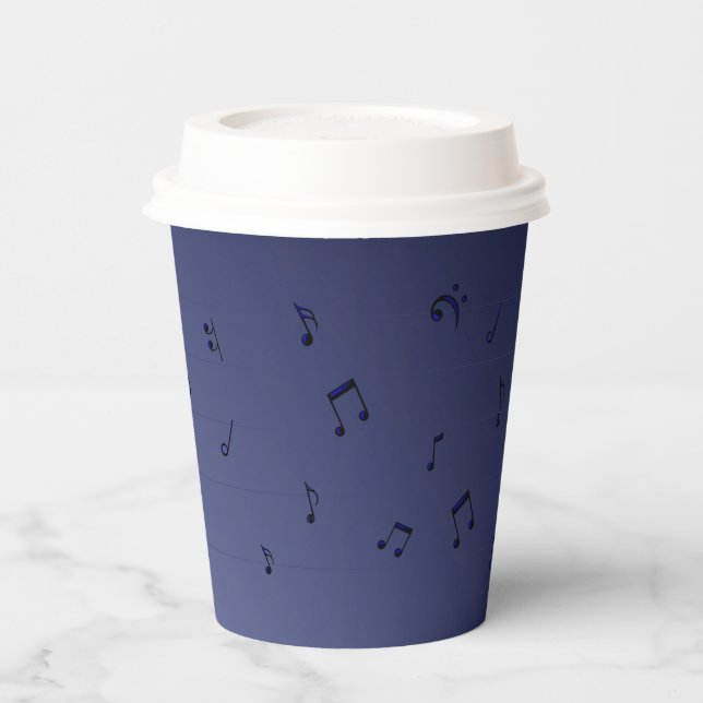 Dark Ombre Musical Notes Pappbecher (Links)