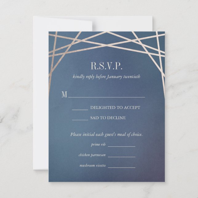 Dark Opaline Wedding Repitation RSVP Card Karte (Vorderseite)